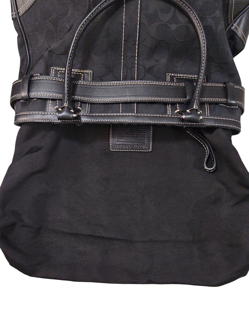 Coach Hampton Vintage 2006 Black Signature Canvas Tote with Silver Hardware - Picture 6 of 15